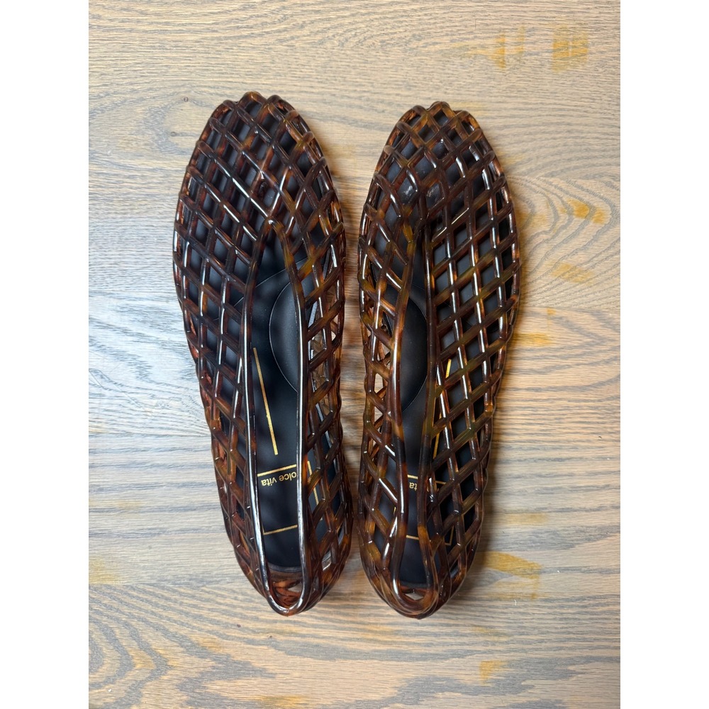 Dolce Vita Cici Tortoise Shell Woven Lattice Jelly Ballet Flats Womens 10